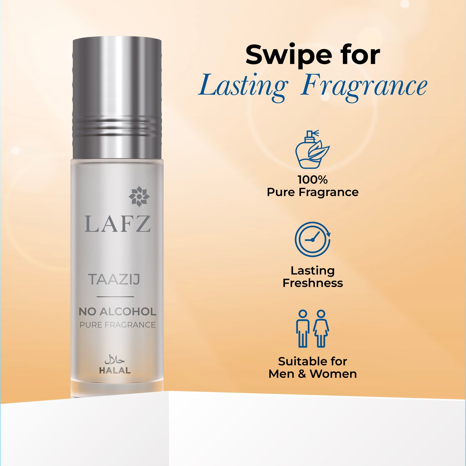 Lafz Pure Fragrance No Alcohol Perfume Roll On (8ml) - Taazij