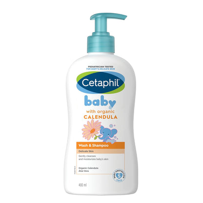 Cetaphil Baby Wash and Shampoo with Natural Calendula (400ml)