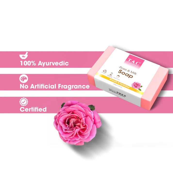 TAC - The Ayurveda Co. Rose and Milk Soap (100gm)