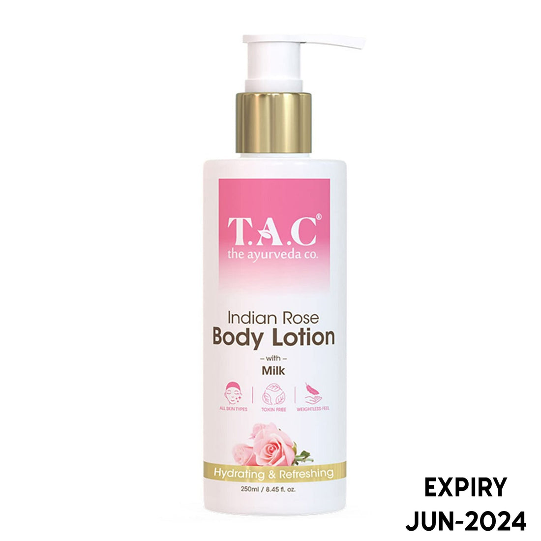 TAC- The Ayurveda Co. Indian Rose Body Lotion with Milk for Hydrating Skin (250ml)