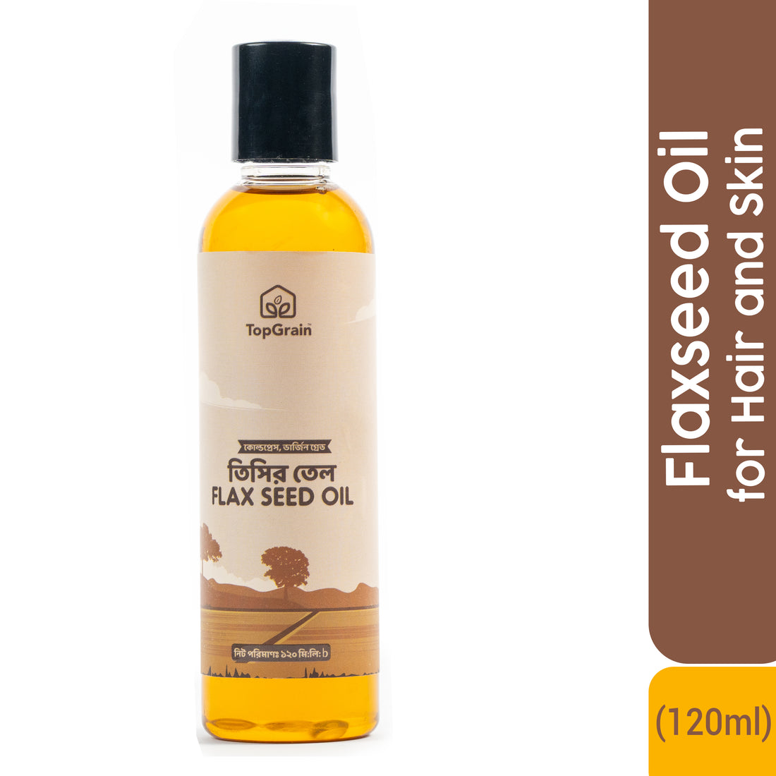 TopGrain Flaxseed Oil for Hair and Skin (120ml)