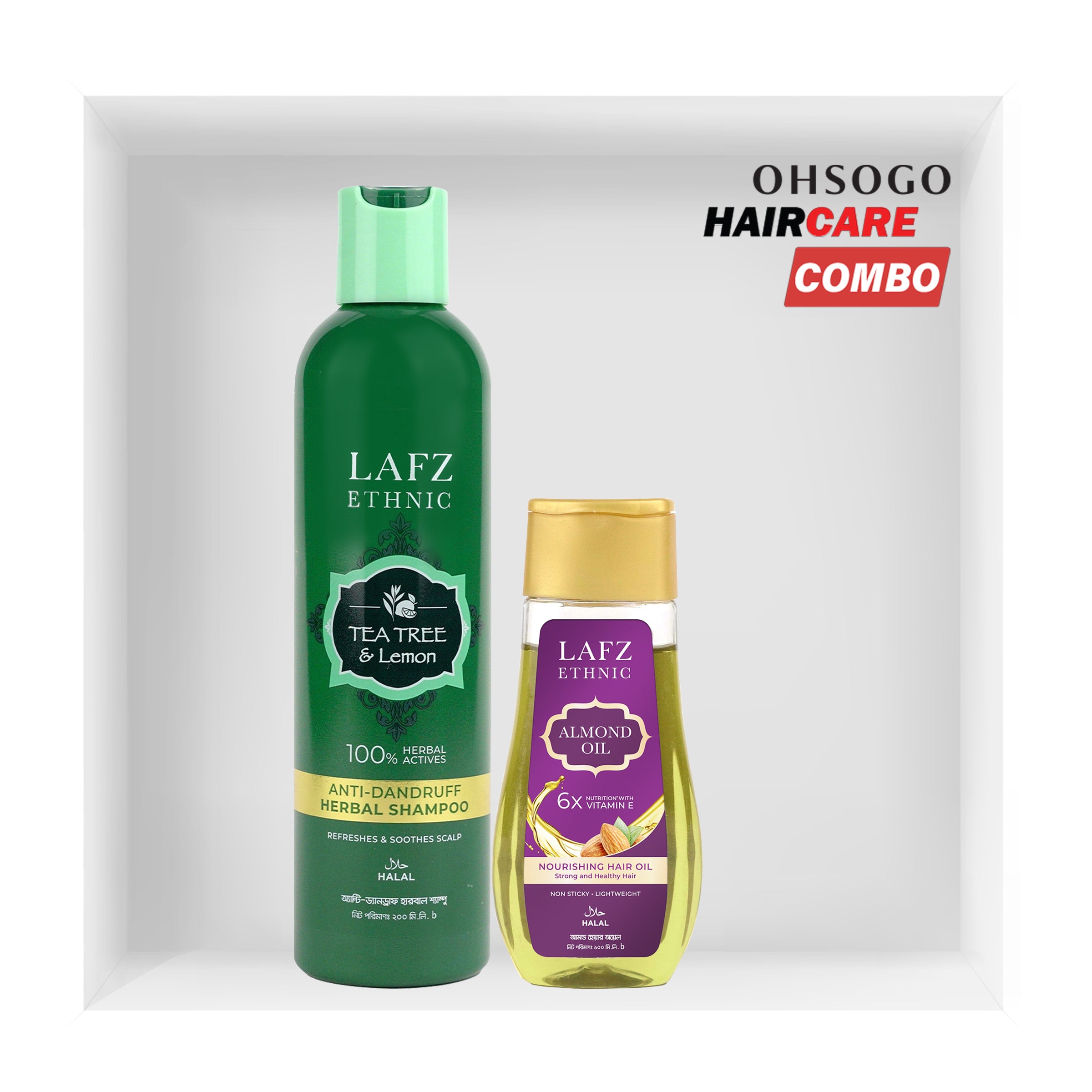 Lafz Ethnic Hair Oil And Shampoo Combo (AntiDandruff Kit) OHSOGO