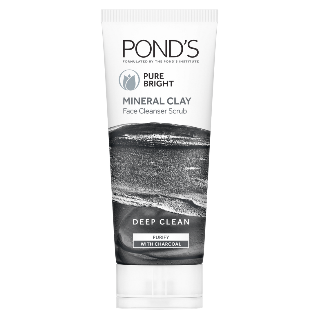 Ponds Pure White Mineral Clay Face Cleanser Scrub with Charcoal (90gm)