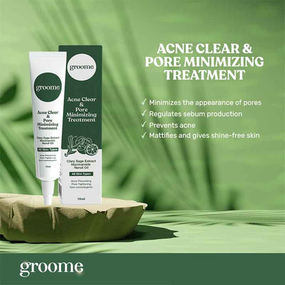 Groome Acne Clear and Pore Minimizing Treatment (15gm)