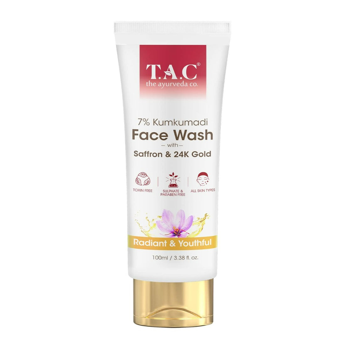 TAC - The Ayurveda Co. 7% Kumkumadi Face Wash with 24k Gold Dust (100ml)