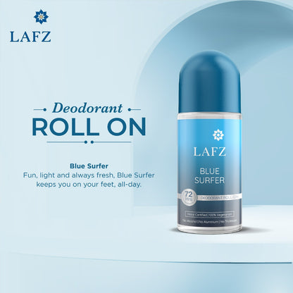 LAFZ No Alcohol Roll On Deodorant Blue Surfer for Men (50ml)