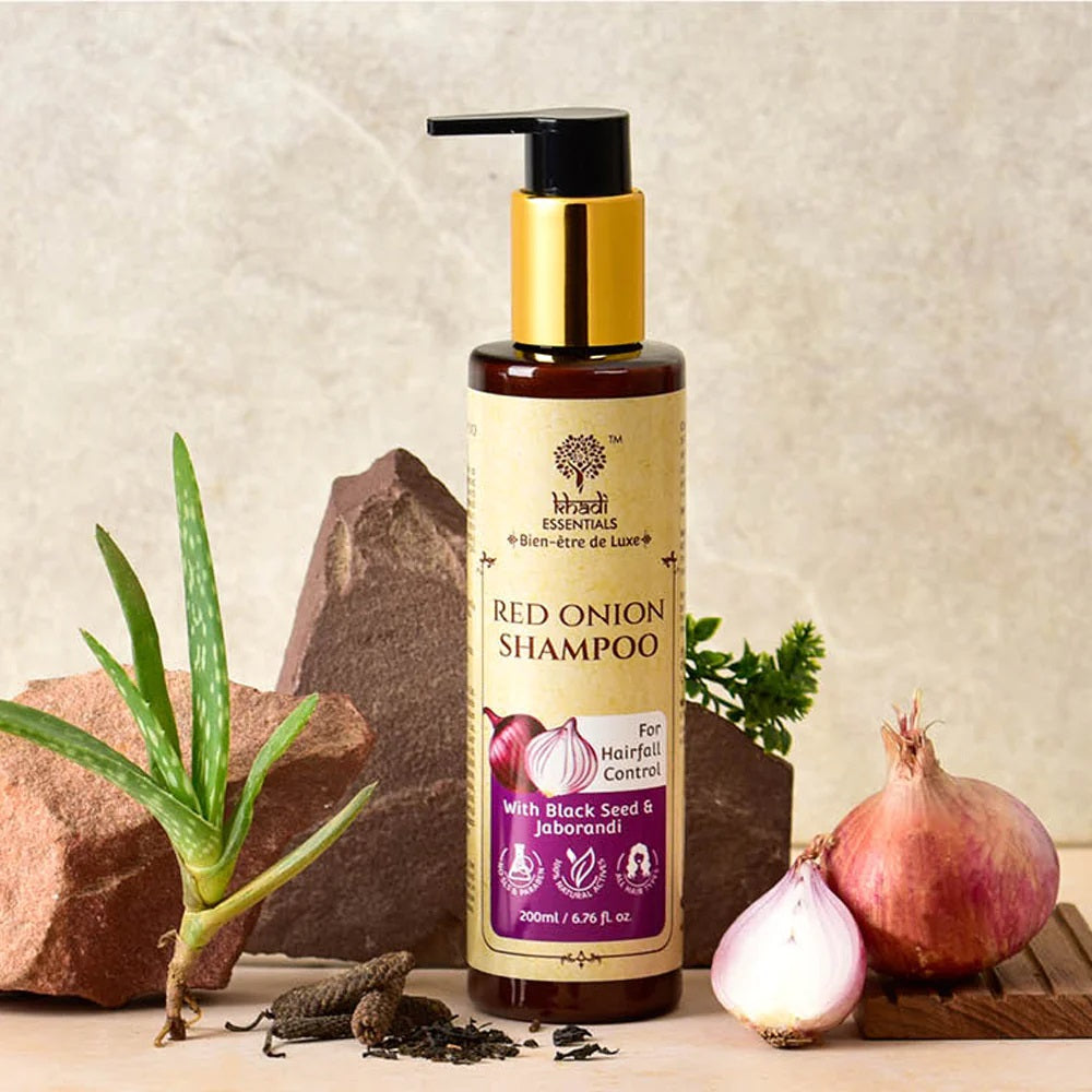 Khadi Essentials Red Onion Shampoo for Hair fall Control (200ml)