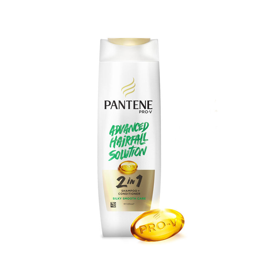 Pantene Advanced Hairfall Solution 2in1 Anti-Hairfall Silky Smooth Shampoo and Conditioner for Women