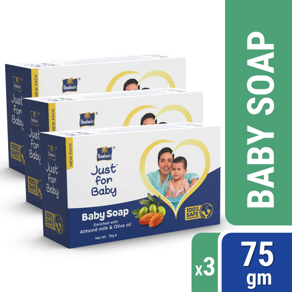 Parachute Just for Baby - Baby Soap 75g Pack of 3 Combo (75g x 3)