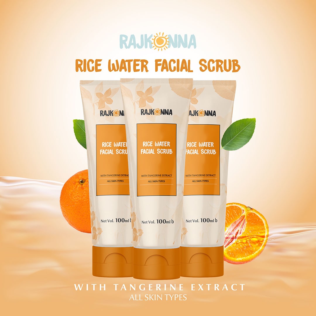 Rajkonna Rice Water Facial Scrub With Tangerine Extract (100ml)