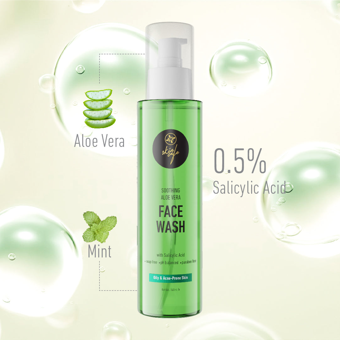 Skin Cafe Soothing Aloe Vera Facewash with Salicylic Acid (140ml)
