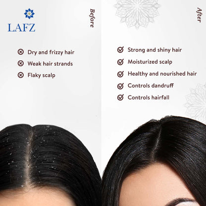 Lafz Hair Oil (BUY Lafz Essential Onion &amp; Black Seed Hair Oil 200ml and GET Lafz 10 in 1 Advanced Essential Oil 100ml FREE)