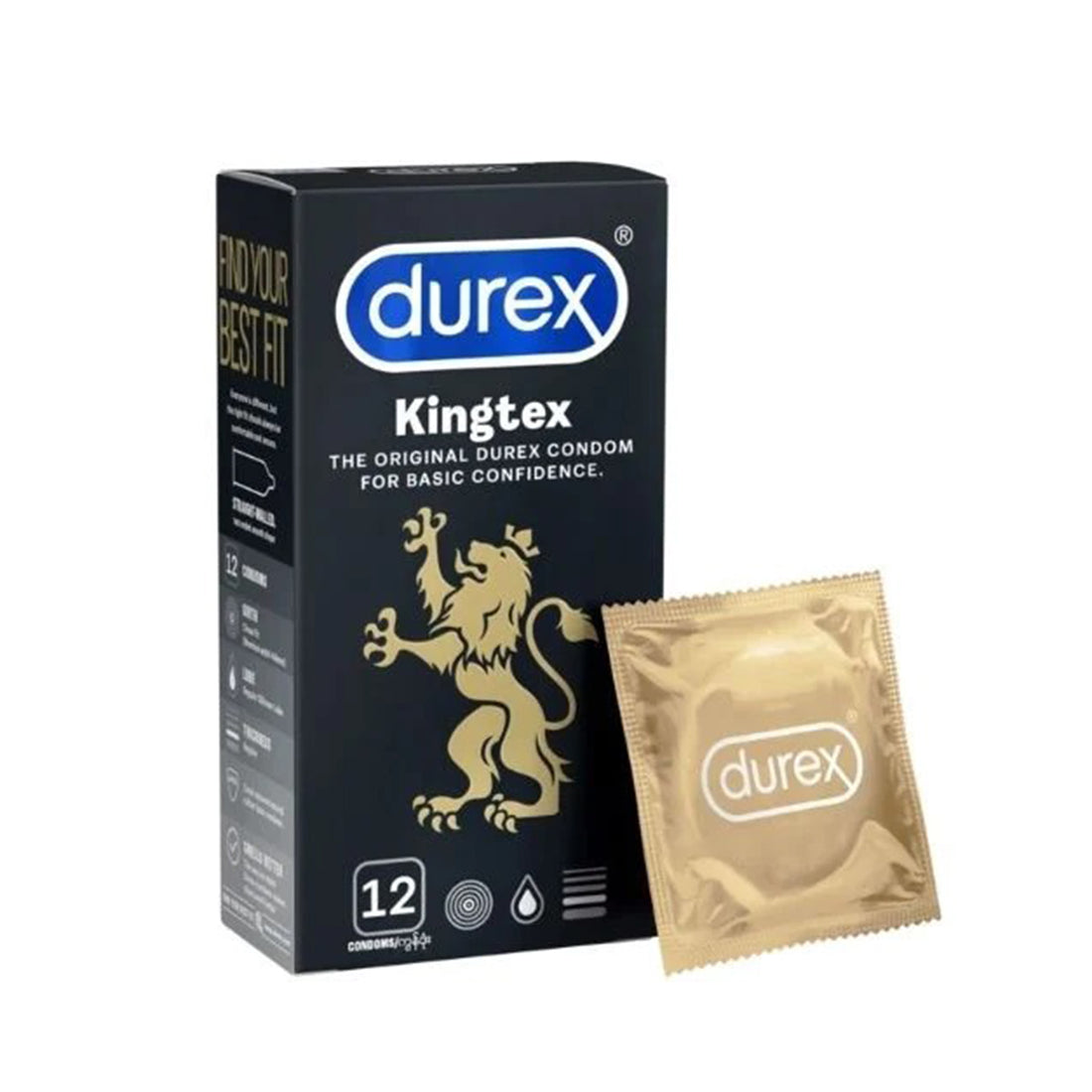 Durex Kingtex Smooth Small 49mm Condom 12pcs
