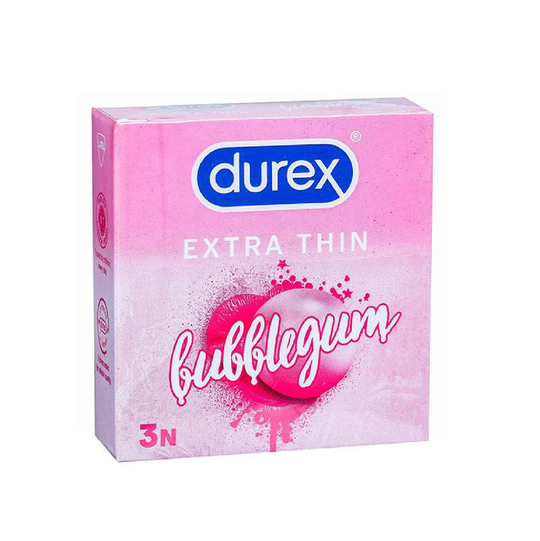 Durex Extra Thin Bubblegum Flavoured Condoms - 3pcs
