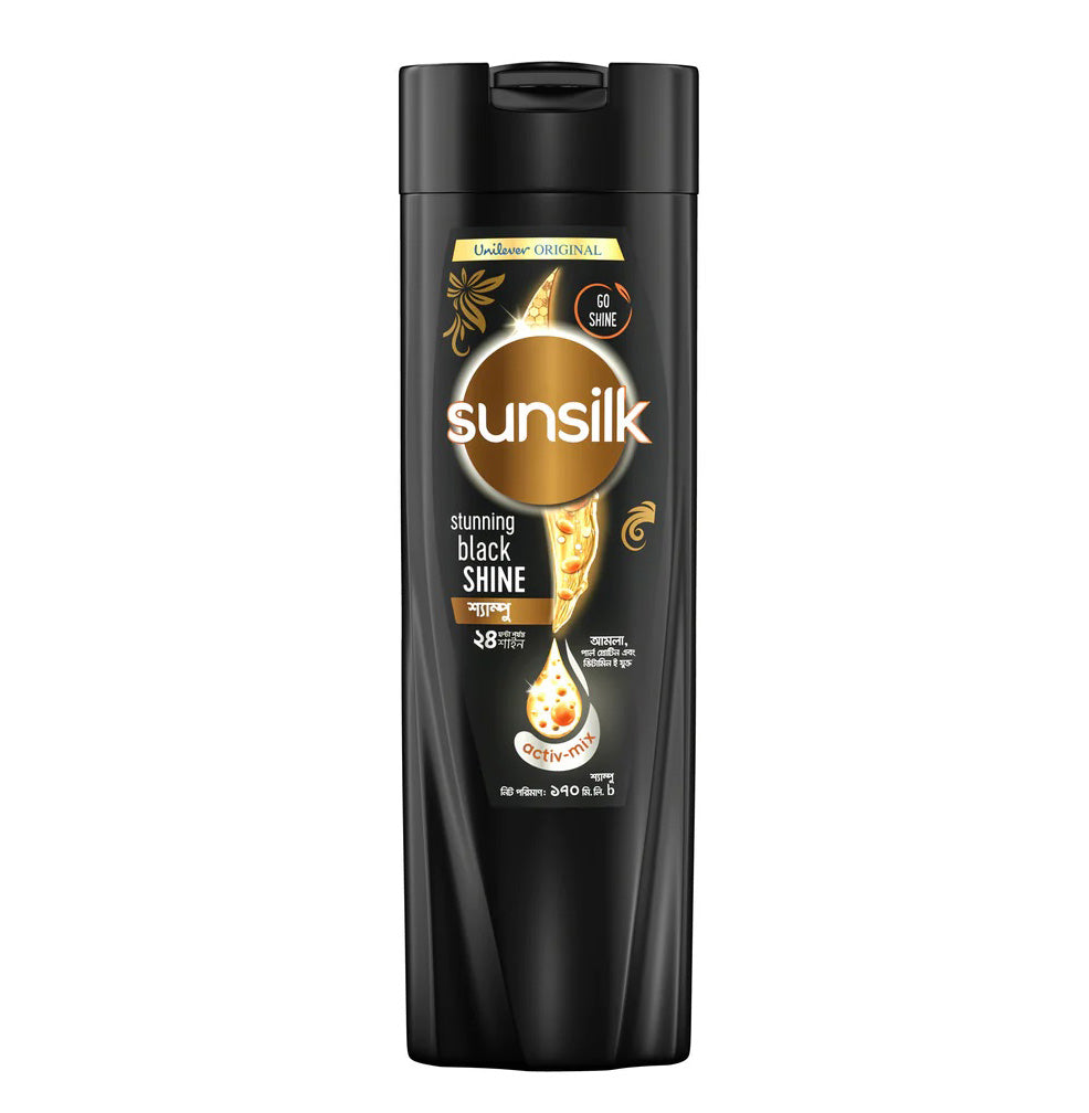 Sunsilk Shampoo Stunning Black Shine 450ml (Free 75ml Pouch)