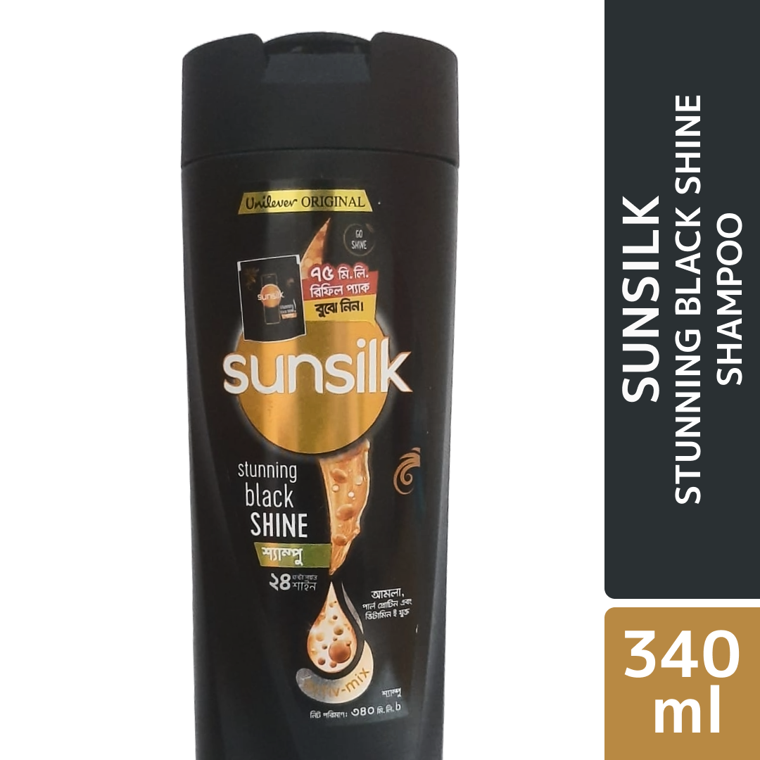 Sunsilk Shampoo Stunning Black Shine 340ml (Pouch 75ml Free)