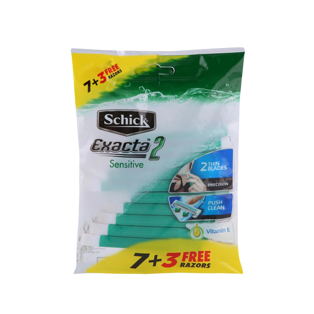 Schick Exacta 2 Sensitive Disposable Razor with Vitamin E (7+3)