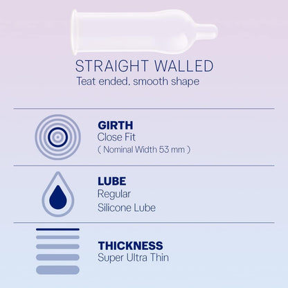 Durex Invisible Super Ultra Thin Condoms for Men 10pcs