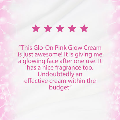 Glo On Pink Glow Cream with American Skin Technology , Enriched with Vitamin C,E, B3 &amp; Glow Boosters, For Bright, Glowing, Spot Less Skin, Sun Protection, All Skin Types (25gm)