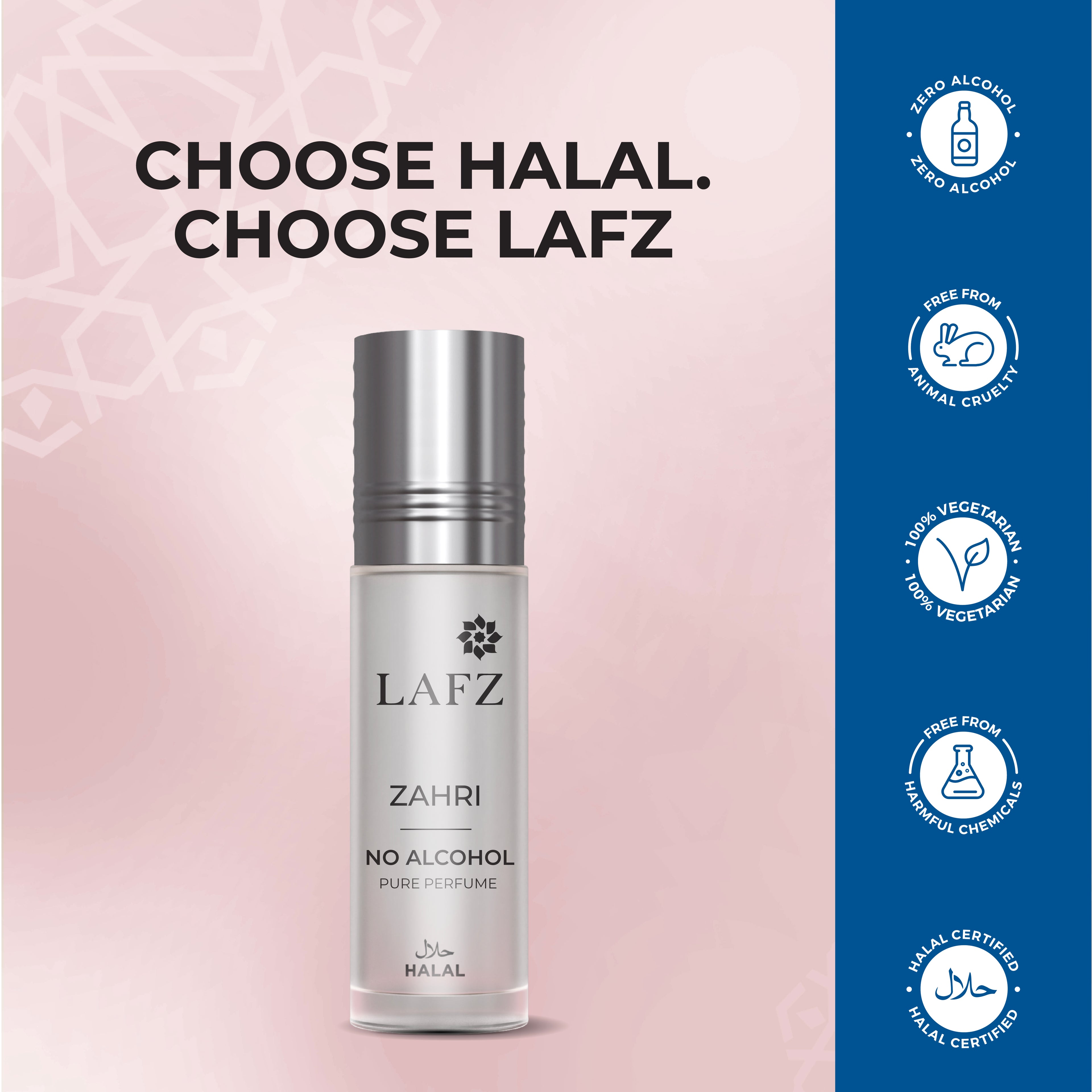 Lafz Pure Fragrance No Alcohol Perfume Roll On(8ml) - Zahri