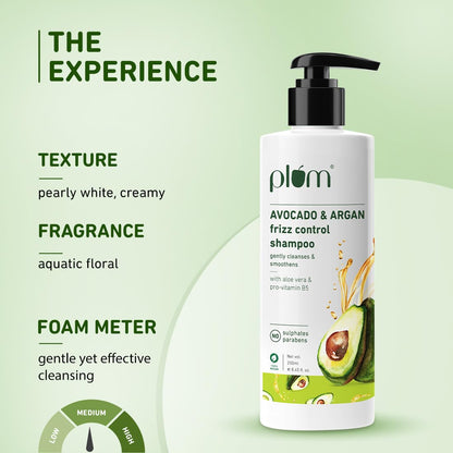 Plum Avocado &amp; Argan Frizz Control Shampoo (250ml)