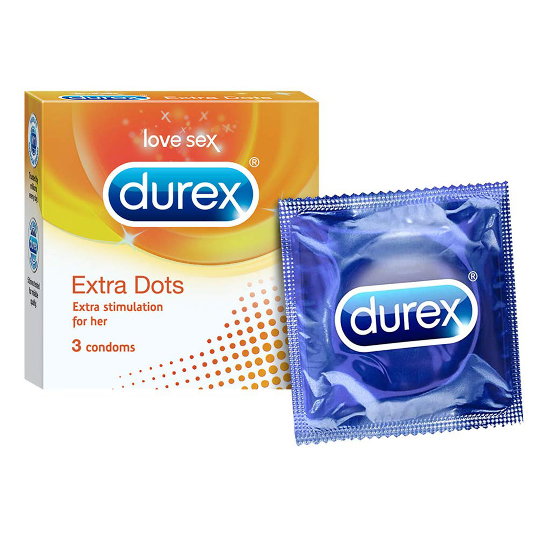Durex Extra Dots Condoms - 3pcs