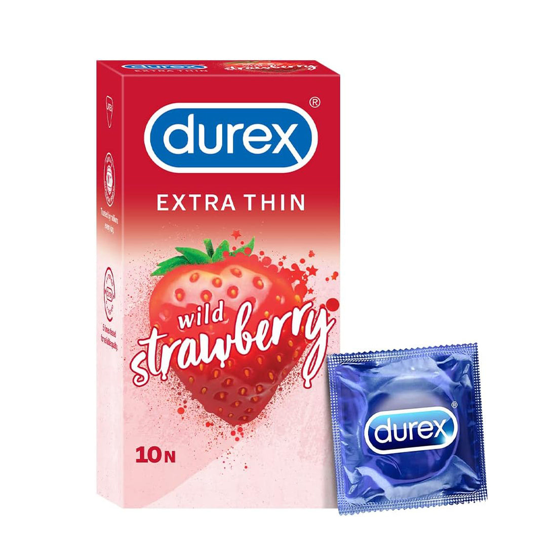 Durex Extra Thin Wild Strawberry Flavoured Condoms 10pcs