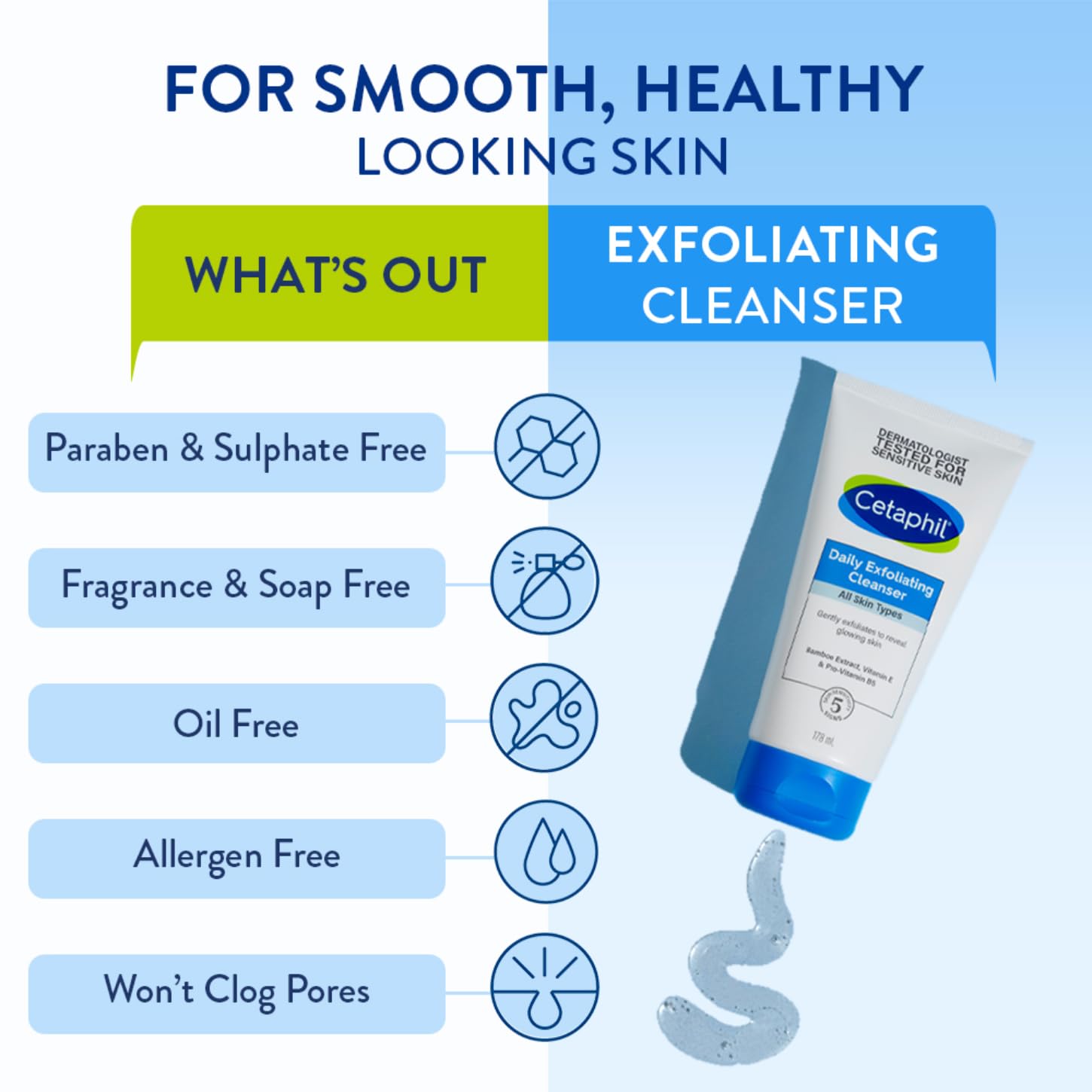 Cetaphil Face Wash Daily Exfoliating Cleanser (178ml)