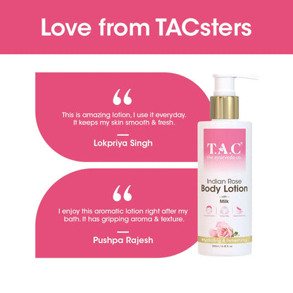 TAC- The Ayurveda Co. Indian Rose Body Lotion with Milk for Hydrating Skin (250ml)