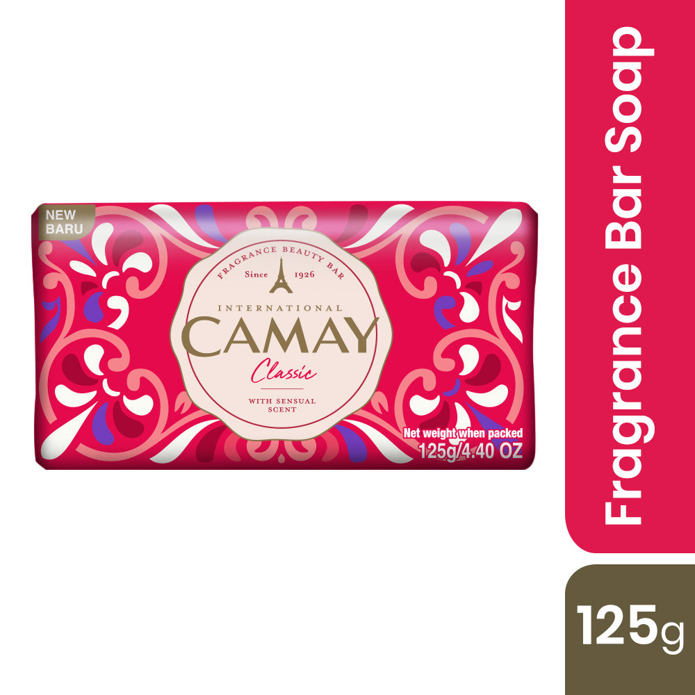 Camay Beauty Bar Soap Classic Sensual Scent with Carnations &amp; Roses 125gm