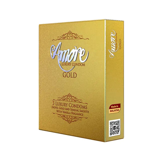 Amore Luxury Gold Condom 3 piece – OHSOGO
