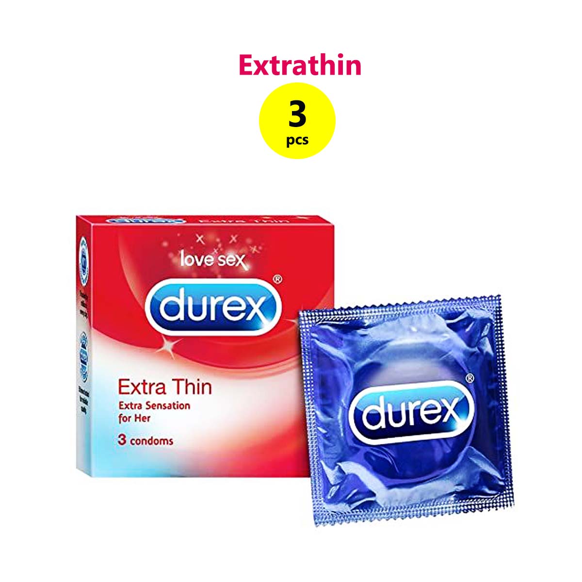 Durex Extra Thin Condoms - 3pcs