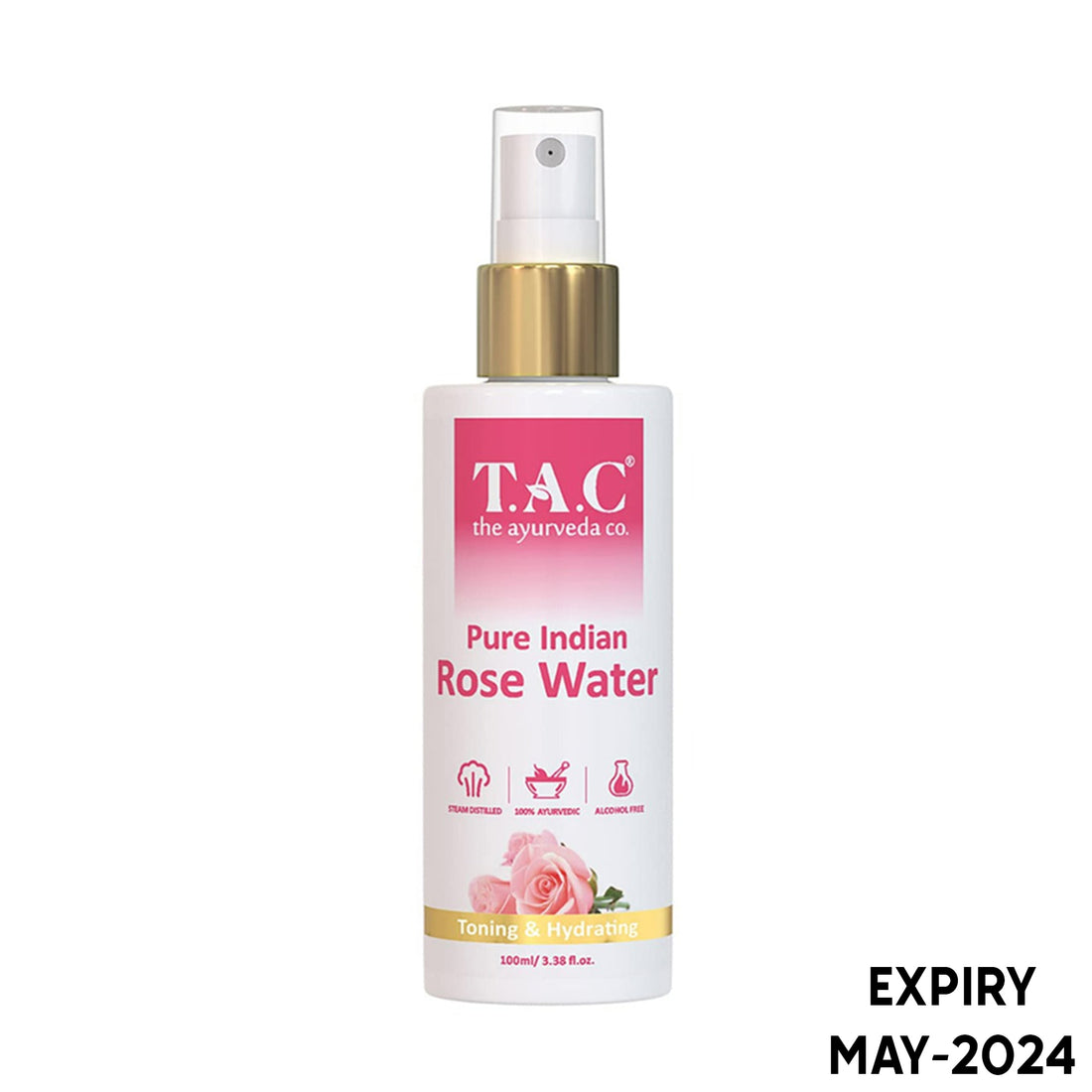 TAC - The Ayurveda Co. Pure Indian Rose Water For Toning and Hydration (100ml)