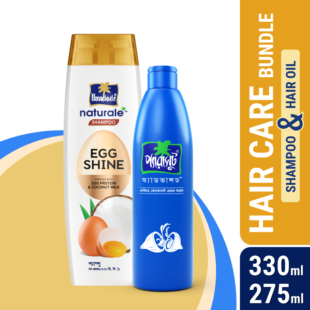 HAIR CARE BUNDLE - Parachute Naturale Shampoo Egg Shine 330ml &amp; Parachute Hair Oil Advansed Enriched Coconut 275ml