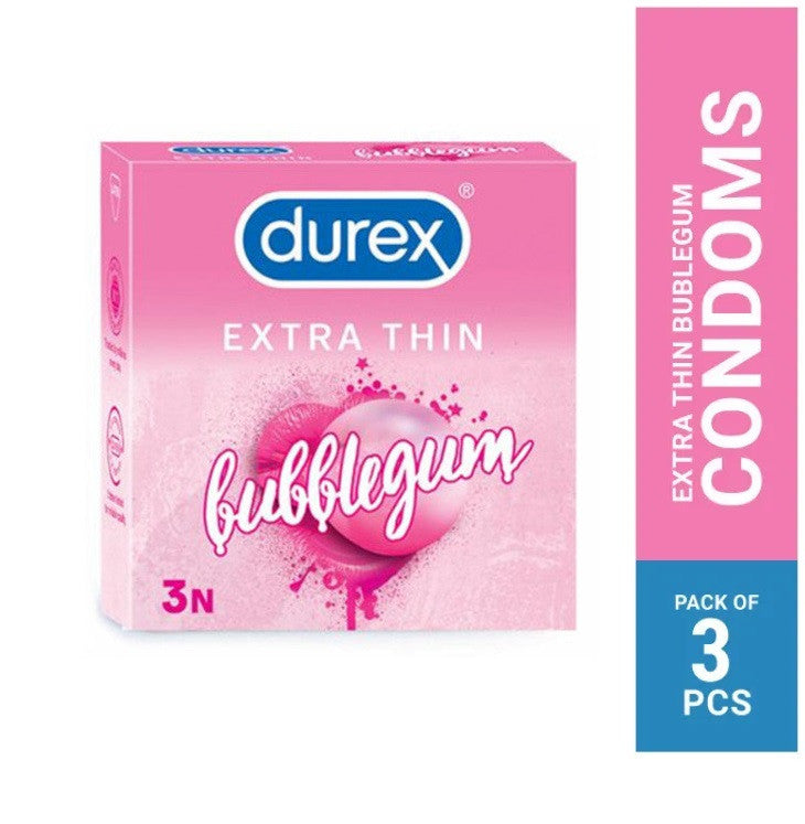 Durex Extra Thin Bubblegum Flavoured Condoms - 3pcs