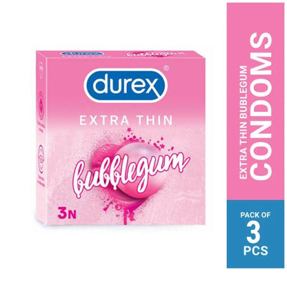 Durex Extra Thin Bubblegum Flavoured Condoms - 3pcs