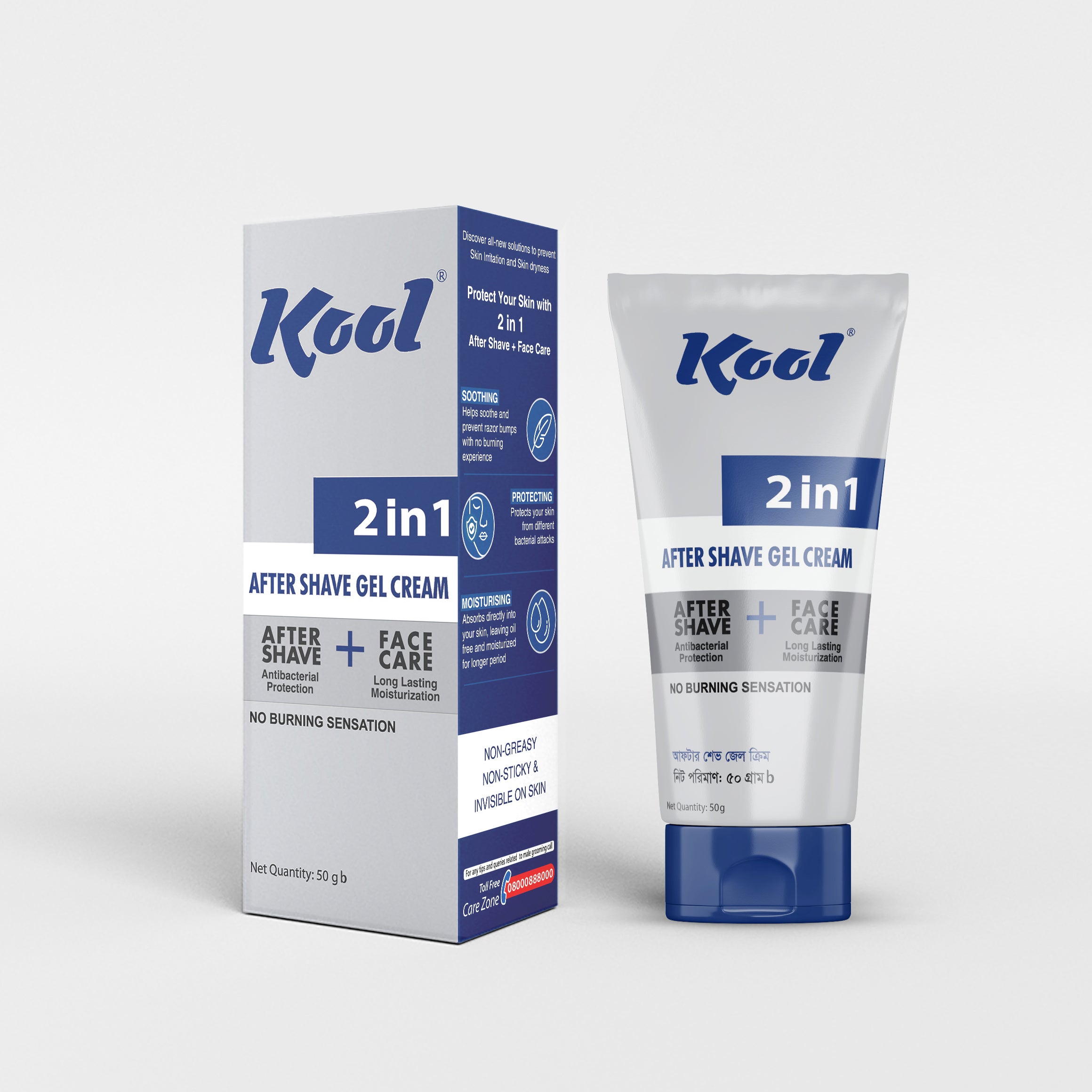 Kool 2 In 1 After Shave Gel Cream (50gm)