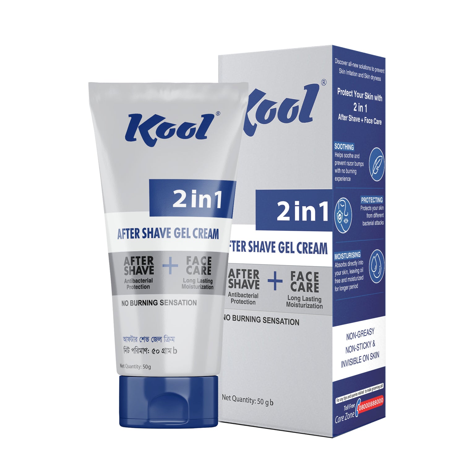 Kool 2 In 1 After Shave Gel Cream (50gm)