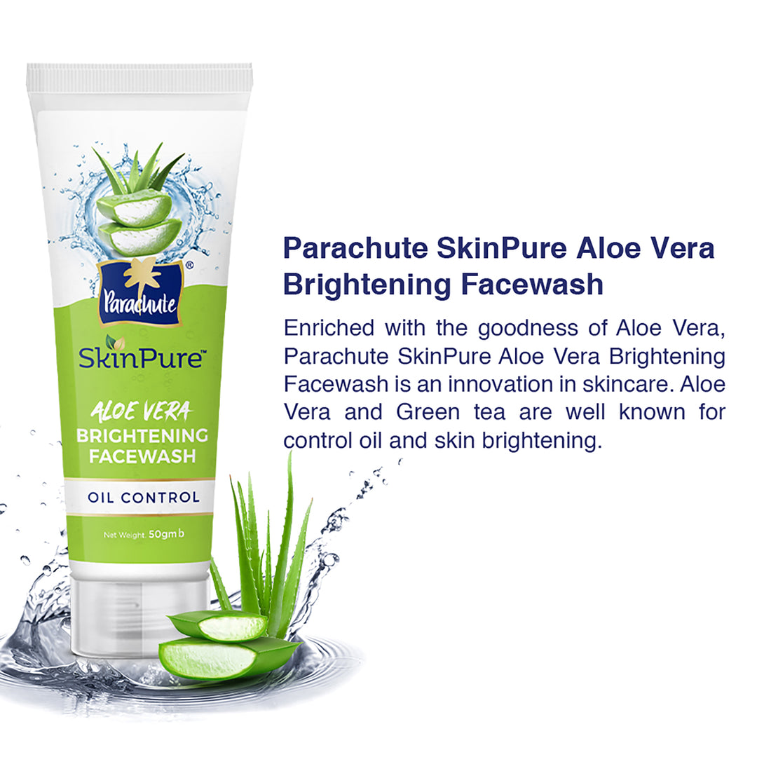 Parachute SkinPure Aloe Vera Brightening Facewash (Oil Control)