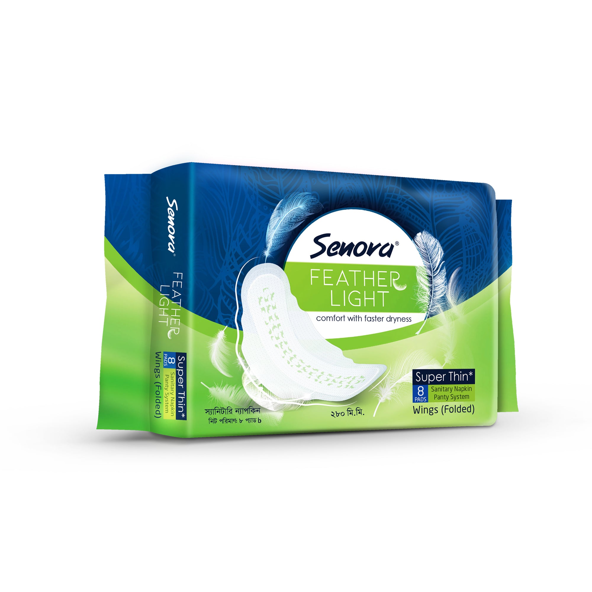 Senora Feather Light Sanitary Napkin (Panty System) 8pads