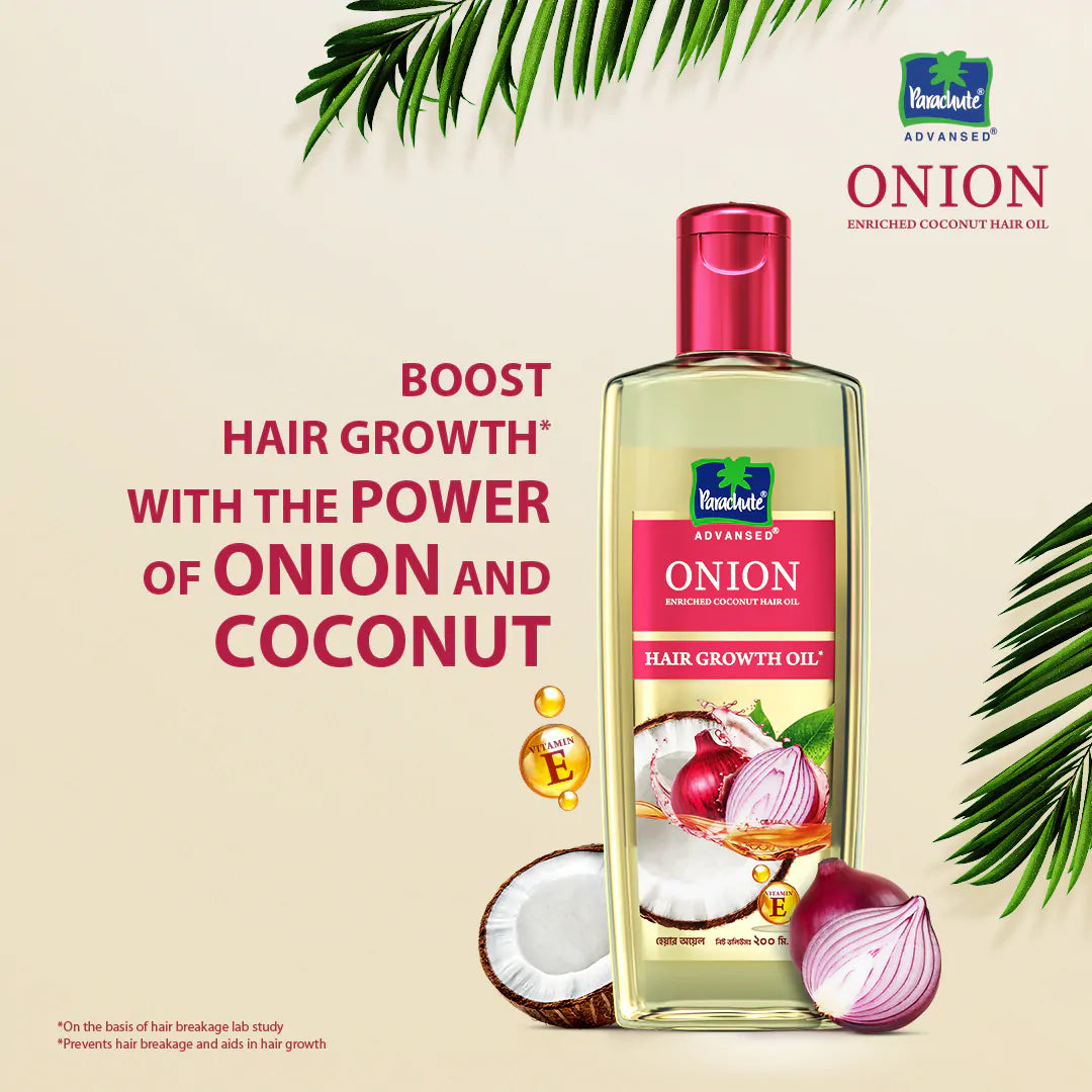 HAIR CARE BUNDLE - Parachute Naturale Shampoo Egg Shine 330ml &amp; Onion Enriched Coconut Hair Growth Oil 200ml