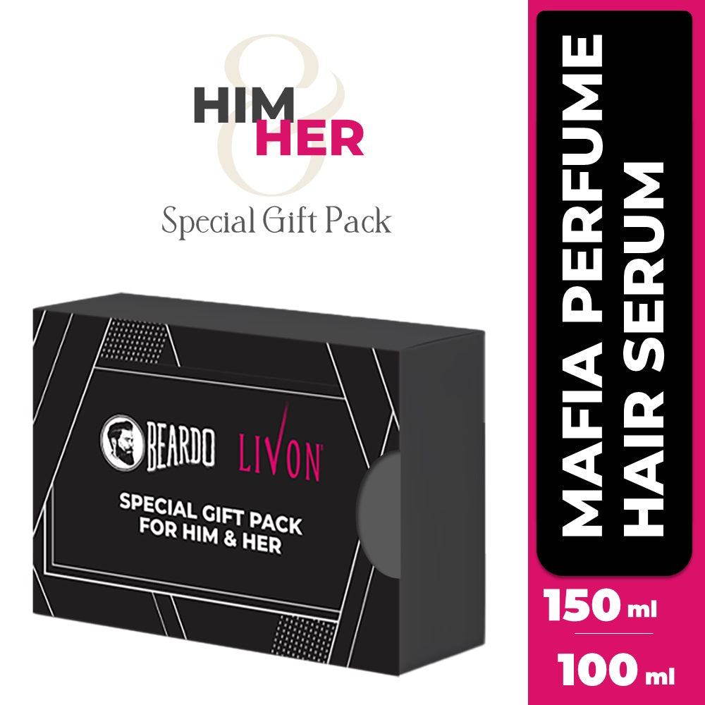 Beardo Special Gift Pack - Beardo Mafia Perfume Body Spray 120ml &amp; Livon Hair Serum 100ml