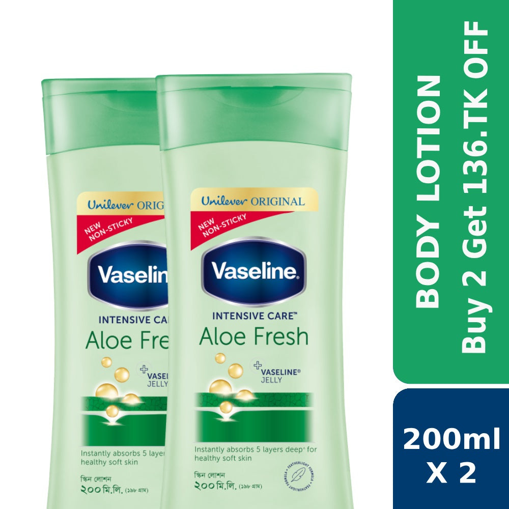 Vaseline Lotion Aloe Fresh 200ml (Buy 2 Get 136.TK OFF)