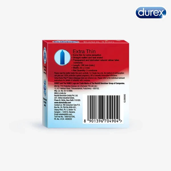 Durex Extra Thin Condoms - 3pcs