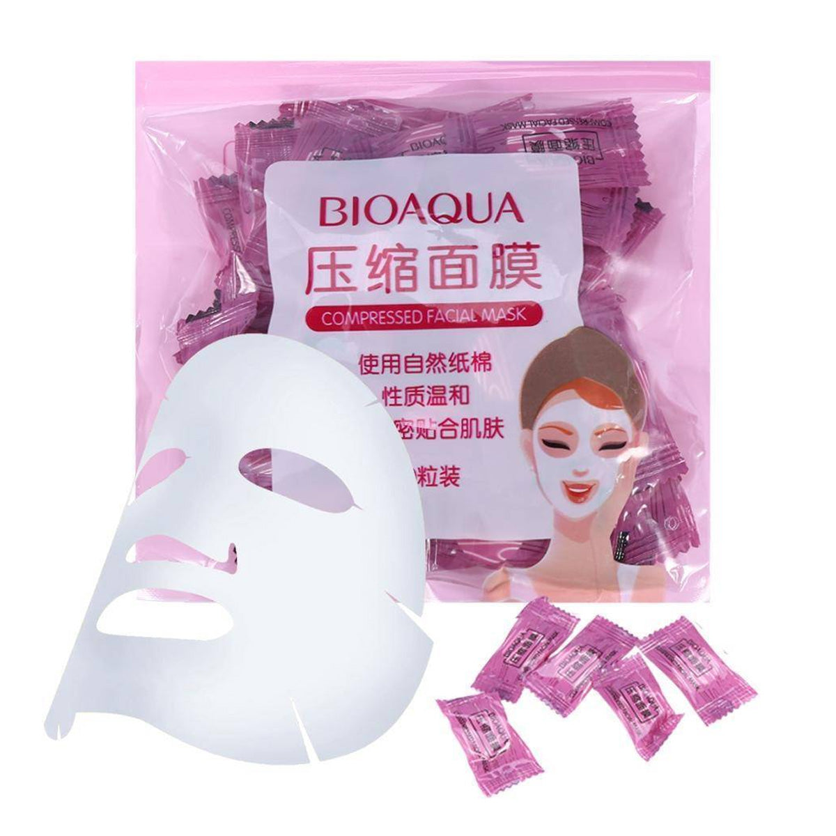 BIOAQUA Cady Compressed Facial Mask - 50pcs