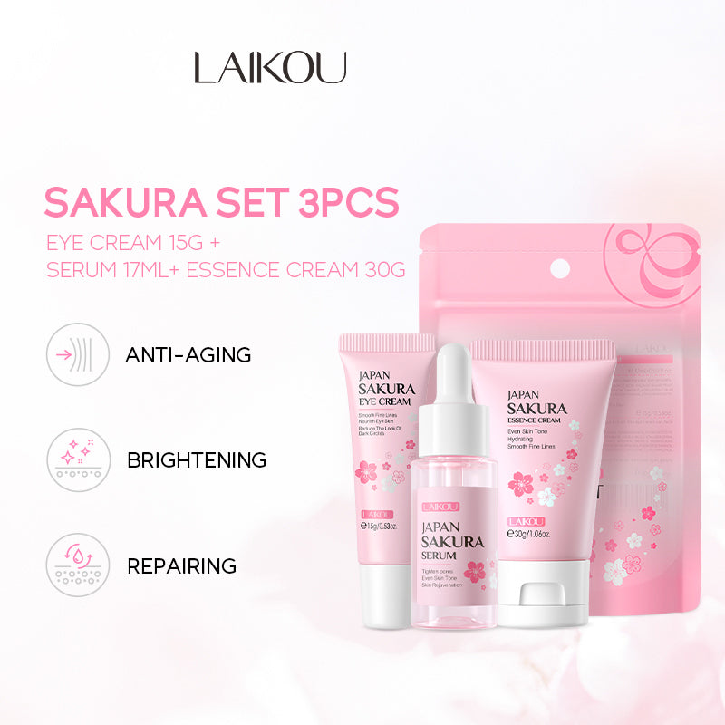Laikou Sakura Skin &amp; Eye Care Set (3Pcs)