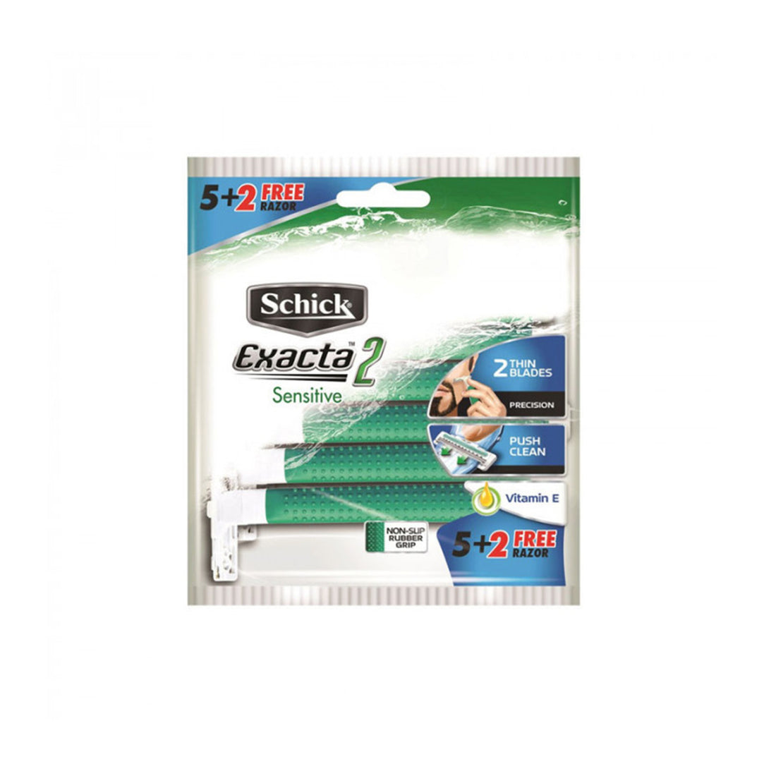 Schick Exacta 2 Sensitive Disposable Razor with Vitamin E (5+2)