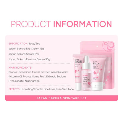Laikou Sakura Skin &amp; Eye Care Set (3Pcs)