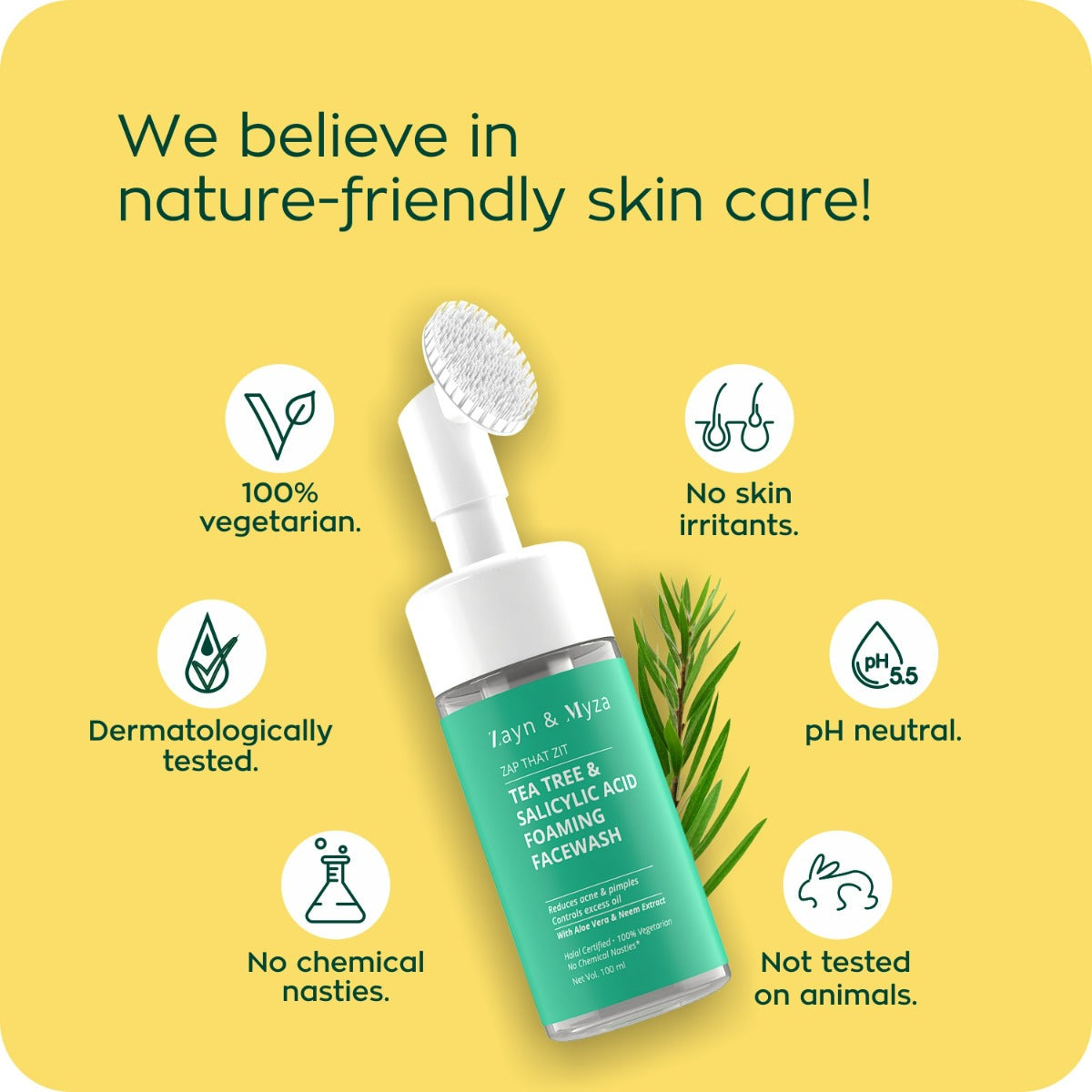 Buy Zayn Myza Tea Tree and Salicylic Acid Foaming Face Wash For