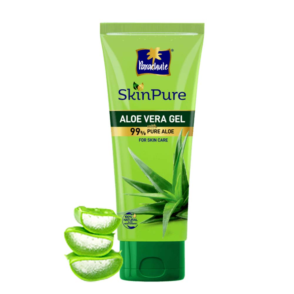 Parachute SkinPure Aloe Vera Gel , 99% Pure Aloe, For Soft, Moisturized &amp; Hydrated Skin, Heals, Repairs, Protects Skin, 8h moisturization, Soothes Sunburn, All Skin Types (50ml)